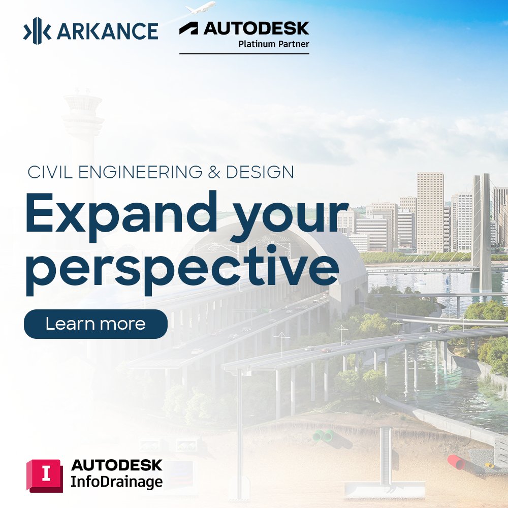 Autodesk software and impact modelling solutions can give you the tools you need to explore and recognise innovative ways to minimise material use and more!

Learn more: shorturl.at/XStP4

#CivilEngineering #Design #Project #BIM #InfoDrainage #Autodesk #ARKANCE