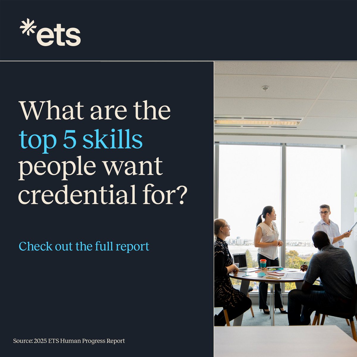 ETSInsights's tweet image. What one skill could transform your career? 👀
With the job market evolving, 6 in 10 professionals are seeking credentials in key skills (ETS 2025 Human Progress Report).
Explore the full list in the report: ets.org/human-progress…
#ETS #HumanProgressReport2025 #FutureOfWork