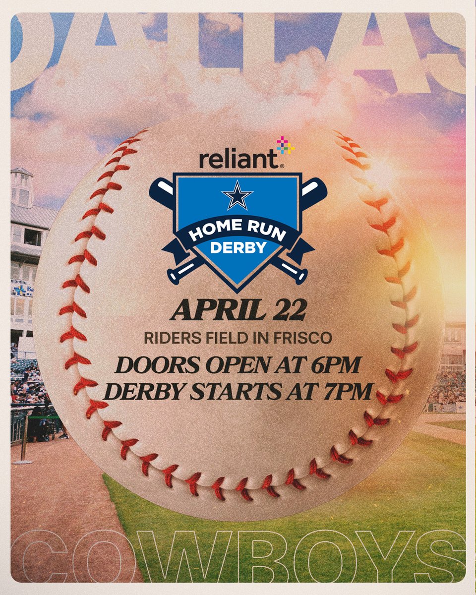 Dallas Cowboys (@dallascowboys) on Twitter photo First Pitch Coming 🔜⚾️
Don’t miss the ‘Boys barreling baseballs at this year’s <a href="/reliantenergy/">reliantenergy</a> Home Run Derby benefiting <a href="/SalArmyNTX/">Salvation Army North TX</a> on April 22nd!
🔗 bit.ly/42nUVb4 | #ReliantDerby First Pitch Coming 🔜⚾️
Don’t miss the ‘Boys barreling baseballs at this year’s <a href="/reliantenergy/">reliantenergy</a> Home Run Derby benefiting <a href="/SalArmyNTX/">Salvation Army North TX</a> on April 22nd!
🔗 bit.ly/42nUVb4 | #ReliantDerby