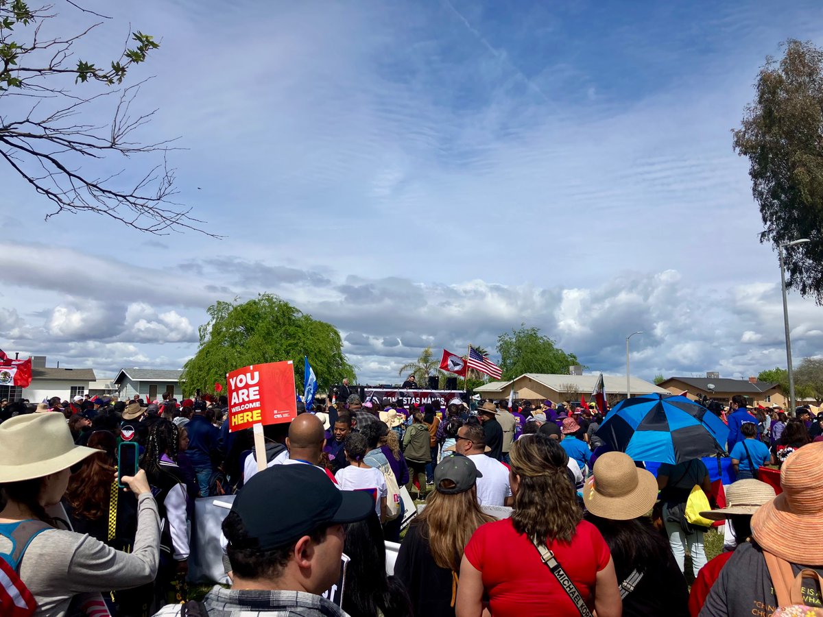 On this Cesar Chavez Day I am in Delano, CA,  marching with Cesar Chavez’s son, Paul Chavez, and thousands of people from across California including the SM Labor Council and Ayudando Latinos A Soñar - ALAS, in support of of farmworkers and immigrant workers.