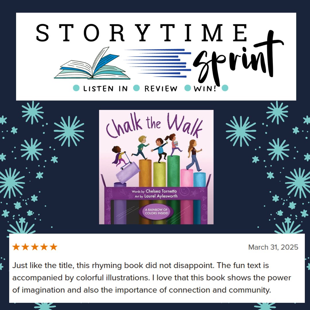 Storytime Sprint (@storytimesprint) on Twitter photo Happy birthday to CHALK THE WALK by <a href="/MrsTornetto/">Chelsea Tornetto</a> and Laurel Alyesworth! When you read this colorful and cheerful book we invite you to leave a review. Ours is below. :) Happy birthday to CHALK THE WALK by <a href="/MrsTornetto/">Chelsea Tornetto</a> and Laurel Alyesworth! When you read this colorful and cheerful book we invite you to leave a review. Ours is below. :)