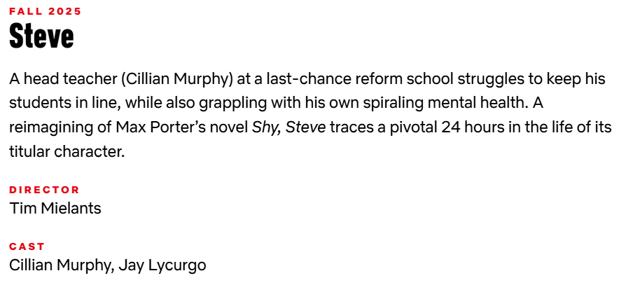 gofckapineapple's tweet photo. FINALLY we have a tentative release date for "Steve." The film could be coming out between September and November of this year. I really thought Netflix would try for an earlier release date but if they are pushing it for a fall release then MAYBE they could aim for awards. https://t.co/Wythty6dFQ