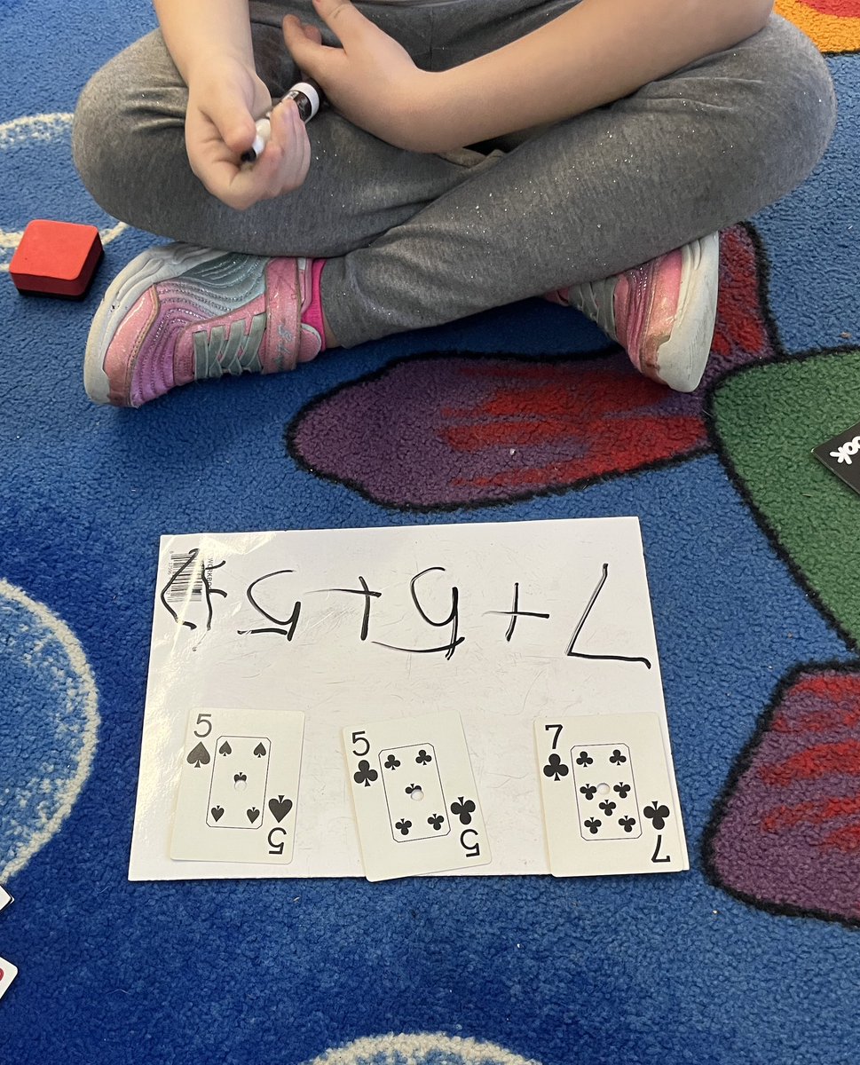 MathIrving's tweet image. Adding 3 digit numbers in Kindergarten!