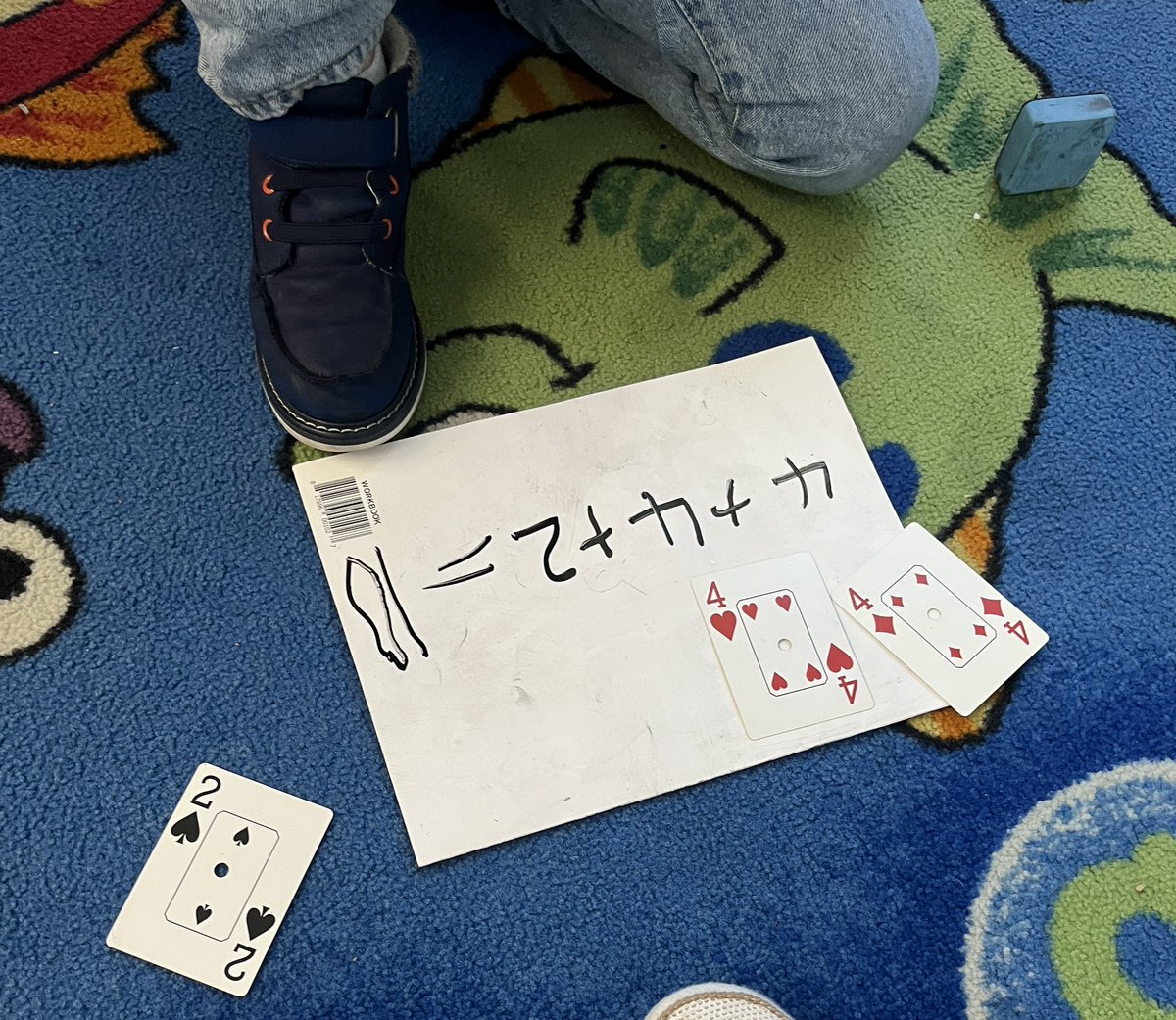 MathIrving's tweet image. Adding 3 digit numbers in Kindergarten!