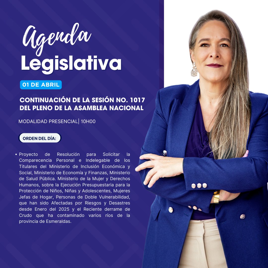📆 Agenda Parlamentaria | 01 de abril.
