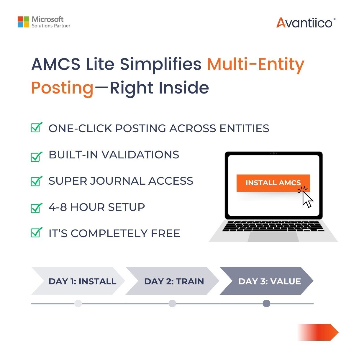 AvantiicoTeam's tweet image. Q2 is here.

💡We’ve heard these challenges over and over again. That’s exactly why we built AMCS Lite - a free tool designed to help make those everyday processes faster, easier, and more reliable.

#Q2Planning #FinanceAutomation #MicrosoftDynamics365 #D365FSCM #AMCSLite