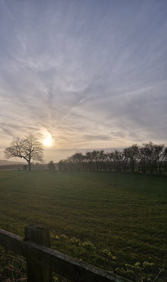 Sun setting over the fields in Standish this evening