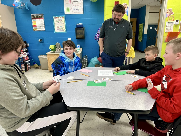 March was Math Month and the 3rd graders sure enjoyed playing games to practice their math facts with their high school math buddies. The groups met on a weekly basis to play games that included Multiplication Spoons, Multiplication UNO and Yahtzee.