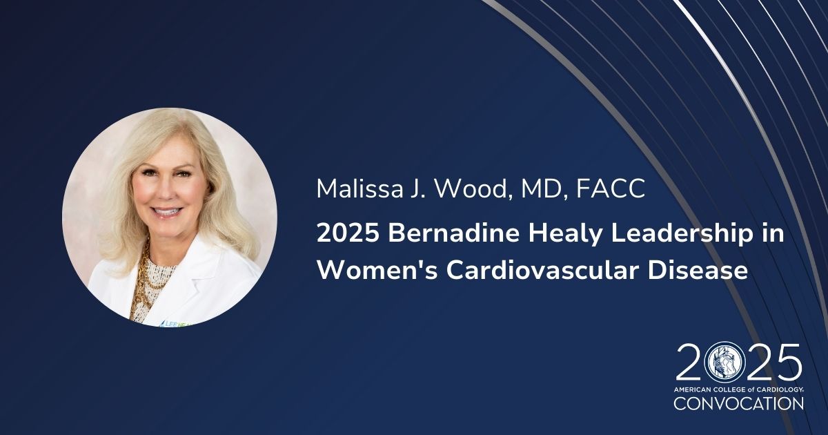 American College of Cardiology (@accintouch) on Twitter photo Malissa J. Wood, MD, FACC, is the 2025 Bernadine Healy Leadership in Women's Cardiovascular Disease Award recipient. She’s been a pioneering force in women’s heart care and improved patient outcomes.
Thank you, Dr. <a href="/drmalissawood/">Malissa Wood</a>, for all you do! 🌟
#ACC25 #CVD Malissa J. Wood, MD, FACC, is the 2025 Bernadine Healy Leadership in Women's Cardiovascular Disease Award recipient. She’s been a pioneering force in women’s heart care and improved patient outcomes.
Thank you, Dr. <a href="/drmalissawood/">Malissa Wood</a>, for all you do! 🌟
#ACC25 #CVD