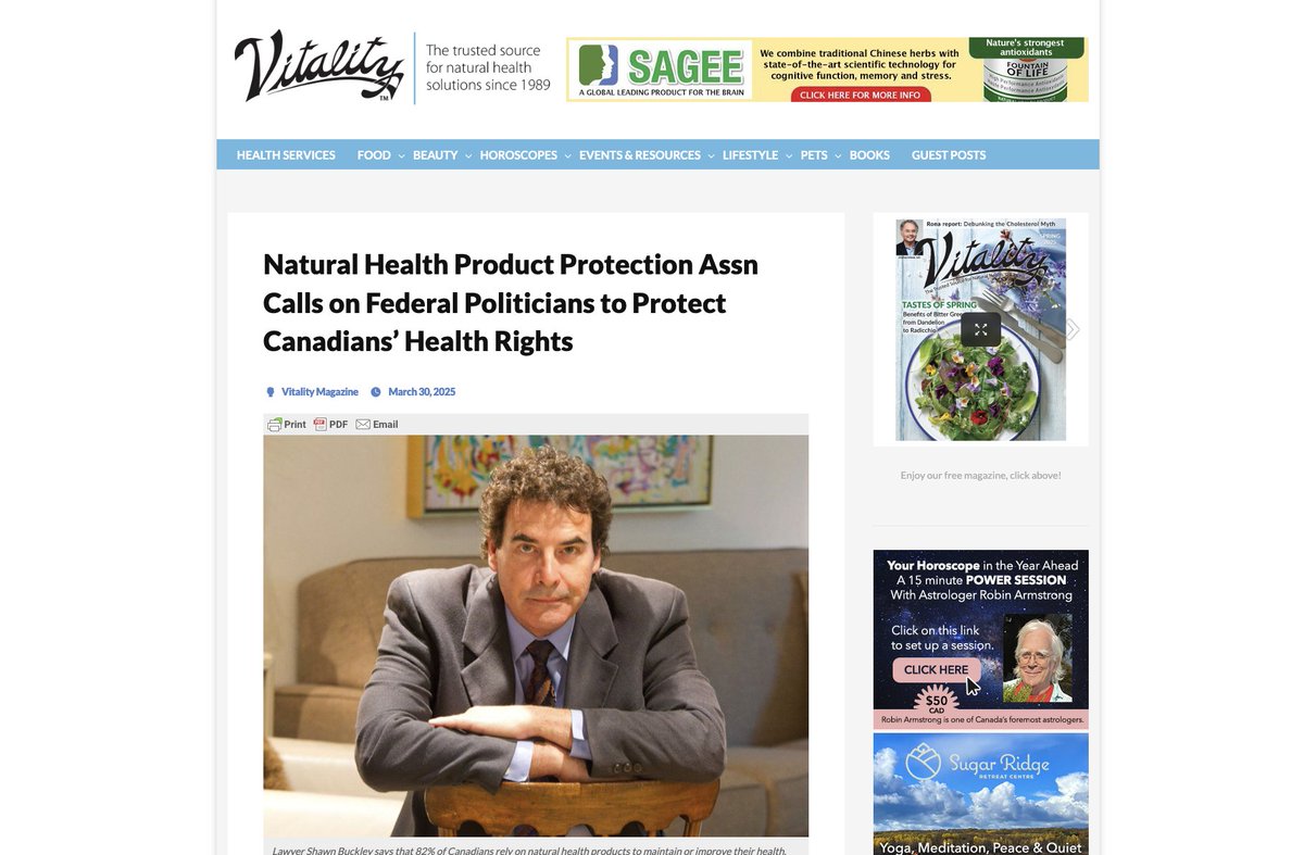 Thank you, Vitality Magazine, for publishing another great article on NHPPA's efforts to maintain Canadians' access to natural health products and supplements!