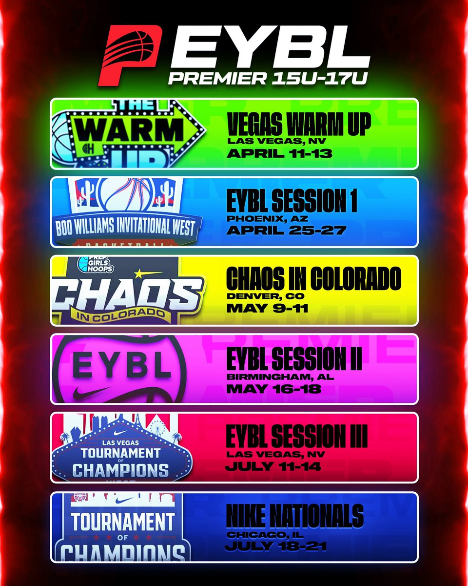 Here’s my schedule for the 2025 aau season!!