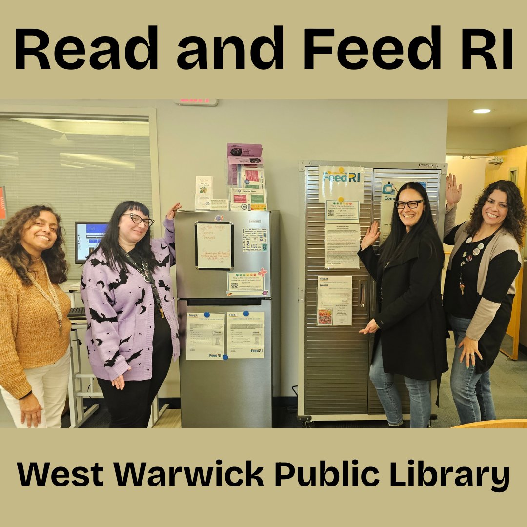 In March, West Warwick Public Library partnered with Feed RI. This new partnership is the pilot for the "Read and Feed RI" program, which Feed RI created after discussions with West Warwick Library staff, with the goal of rolling out the program to other libraries in the state.