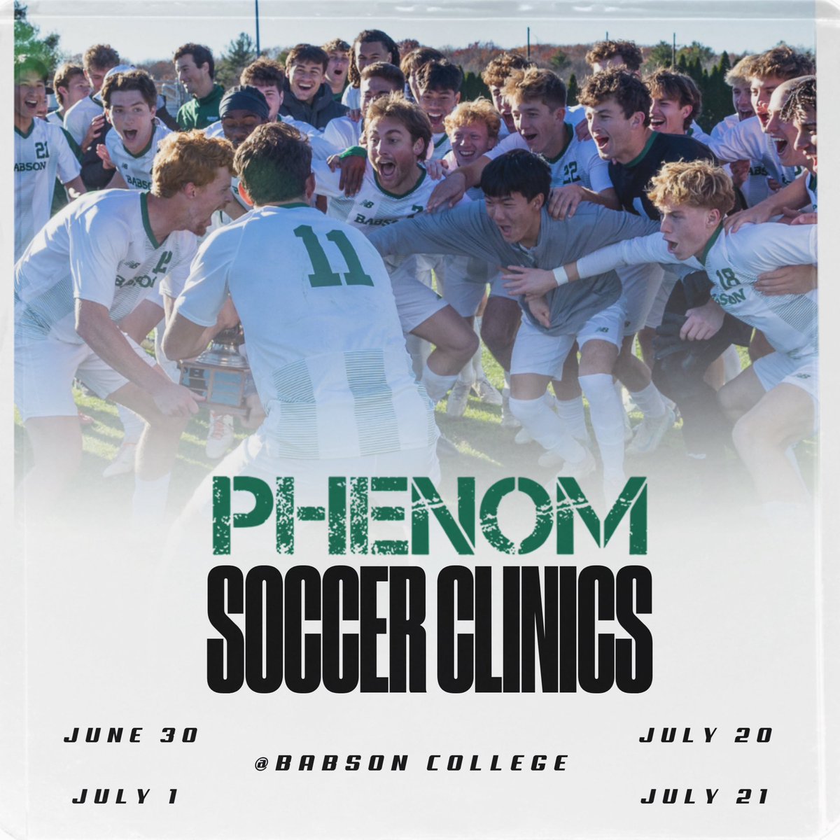 Summer is coming……sign up for our clinics to showcase your talents on campus at Babson College!! 🦫 ⚽️