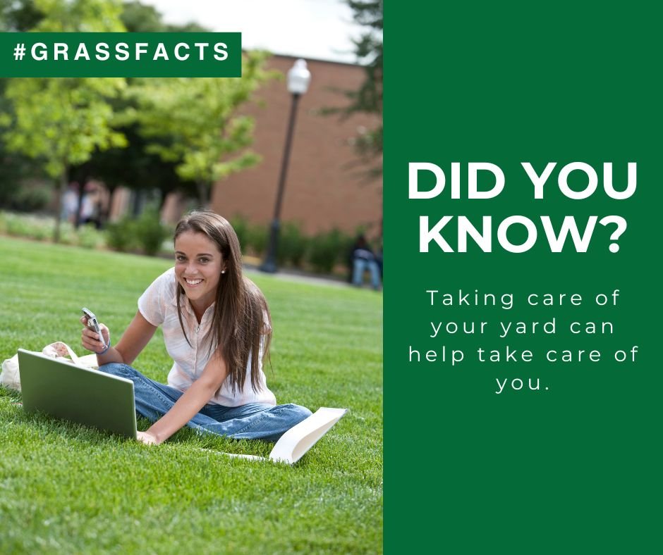 Show your yard love this spring-it takes care of you! From producing oxygen &amp; supporting wildlife to cooling the air, reducing runoff, and capturing carbon dioxide, your lawn's an environmental MVP. It’s the perfect place for kids and pets to play! #LawnCareMonth #GrassFacts