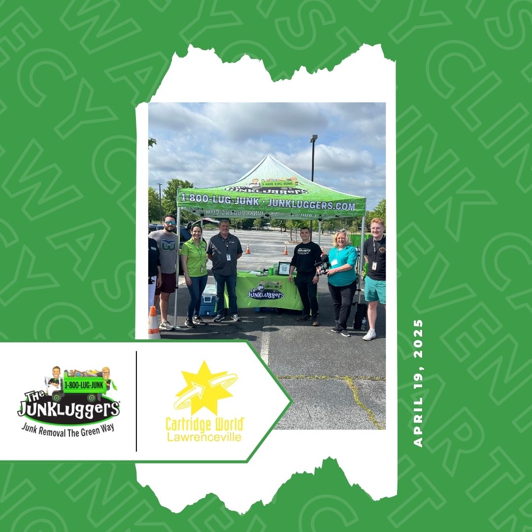 MEClassicGolf's tweet photo. Join us for the E-Waste, Ink Cartridge, &amp; Recycling Event brought to you by The Junkluggers &amp; Cartridge World Lawrenceville, Saturday April 19 from 11am - 2pm at the Gas South Arena in Duluth! 
Drop off your old tech, used cartridges, and other recyclables! https://t.co/pnUlZhJTdo