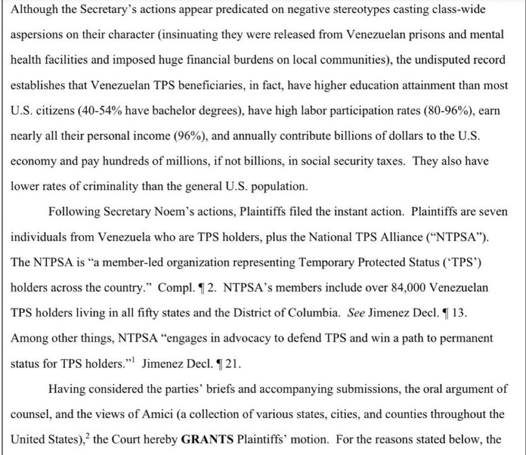 #ÚLTIMAHORA: El Juez Federal de California falló a favor de MANTENER el TPS para los venezolanos, posponiendo así la decisión de la terminación de este estatus anunciado por la Secretaría de Homeland Security <a href="/KristiNoem/">Kristi Noem</a> días atrás
