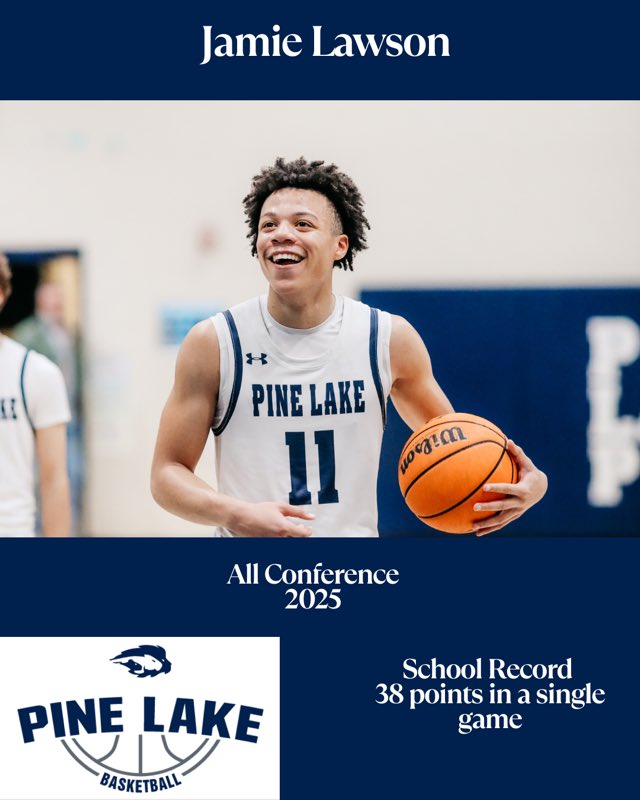 Team offensive mvp
Team captain
Leaded the team in rebounds
2nd leading scorer
1st in blocks
2nd in steals
Conference champions
All tournament team
21-8 team record

Truly blessed on a great season and a great career at Pine Lake ❤️