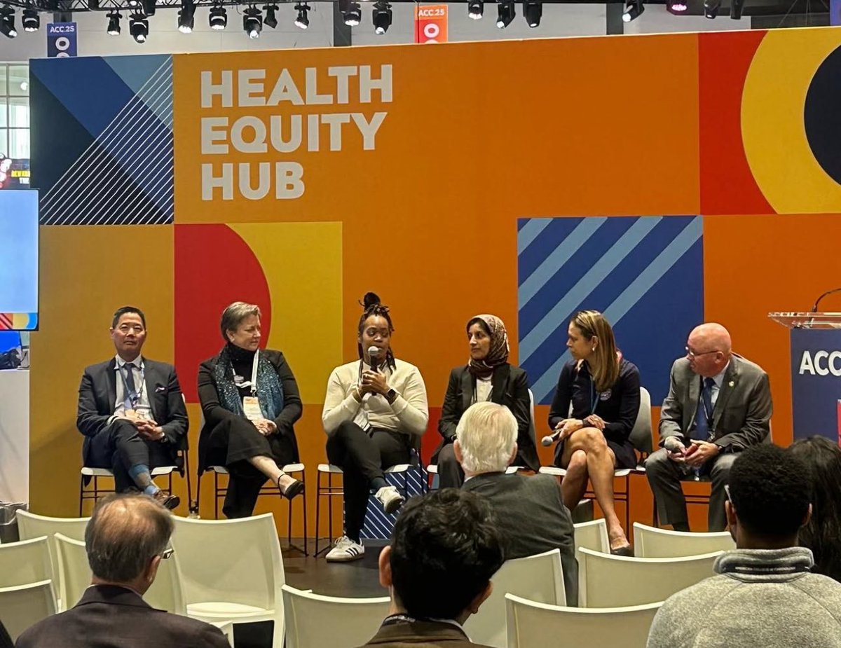 KadijahPorterMD's tweet image. Incredibly grateful for the platform to share our research on SOGIE data collection and to be on panels/discussions about the important work of diversity and equity w/in ACC. Special shout out to my mentors @stephencookmd THEE @MelvinEchols9 and the biggest boss @HFnursemaghee