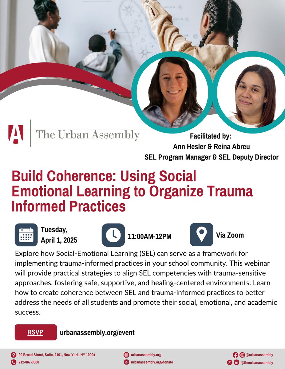 Urban Assembly (@urbanassembly) on Twitter photo SEL Webinar this week! Register Today!
Register Here: zpr.io/XR2biZwpRg47
 
#sel #education #webinar SEL Webinar this week! Register Today!
Register Here: zpr.io/XR2biZwpRg47
 
#sel #education #webinar
