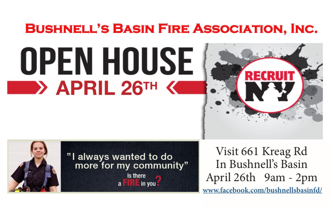 BushnellBasinFD's tweet image. Join Us for the BBFD Recruiting Event!

Are you looking for a way to serve your community and be part of a dedicated team? The BBFD is hosting a Recruiting Event on Saturday, April 26th, from 9:00 am to 2:00 pm and we invite you to come learn more.