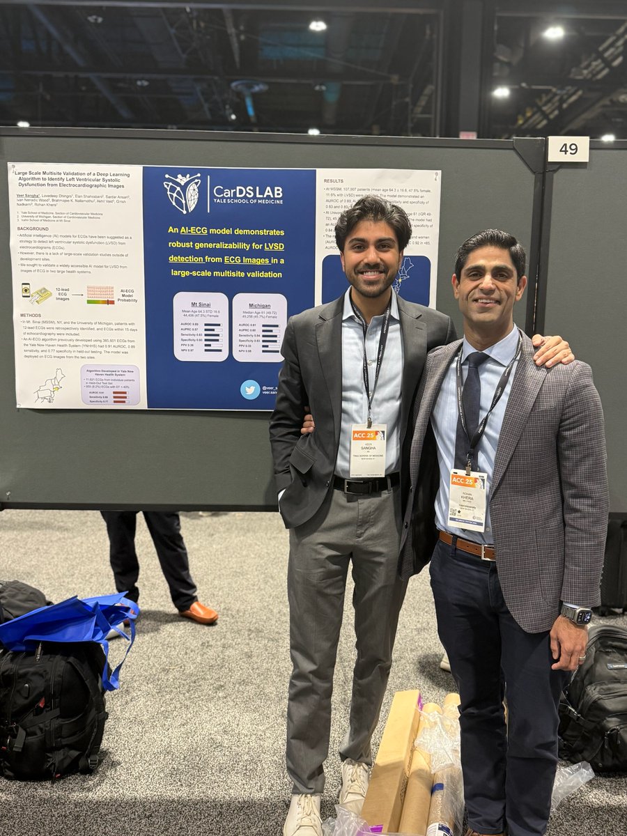 CarDS Lab (@cards_lab) on Twitter photo <a href="/ACCinTouch/">American College of Cardiology</a> <a href="/AryaAminorroaya/">Arya Aminorroaya</a> <a href="/LovedeepDhingra/">Lovedeep Dhingra</a> <a href="/dhruva_biswas/">Dhruva Biswas, MD/PhD</a> <a href="/af_pedroso/">Aline Pedroso</a> <a href="/PhyllisTweets/">Phyllis Thangaraj</a> <a href="/Phil_Adejumo/">Philip Adejumo</a> <a href="/VasishtSumukh/">Sumukh Vasisht Shankar</a> <a href="/Veer_Sangha_/">Veer Sangha</a> shares Large Scale Multisite Validation of a Deep Learning Algorithm to Identify Left Ventricular Systolic Dysfunction from Electrocardiographic Images
#ACC25 <a href="/ACCinTouch/">American College of Cardiology</a> <a href="/ACCinTouch/">American College of Cardiology</a> <a href="/AryaAminorroaya/">Arya Aminorroaya</a> <a href="/LovedeepDhingra/">Lovedeep Dhingra</a> <a href="/dhruva_biswas/">Dhruva Biswas, MD/PhD</a> <a href="/af_pedroso/">Aline Pedroso</a> <a href="/PhyllisTweets/">Phyllis Thangaraj</a> <a href="/Phil_Adejumo/">Philip Adejumo</a> <a href="/VasishtSumukh/">Sumukh Vasisht Shankar</a> <a href="/Veer_Sangha_/">Veer Sangha</a> shares Large Scale Multisite Validation of a Deep Learning Algorithm to Identify Left Ventricular Systolic Dysfunction from Electrocardiographic Images
#ACC25 <a href="/ACCinTouch/">American College of Cardiology</a>