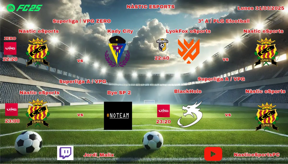 Partidos de Hoy Lunes!