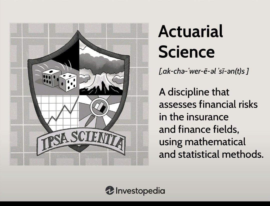A fascinating blend of math, statistics, and business acumen!

 #ActuarialScience #Finance #Insurance #RiskManagement #DataScience