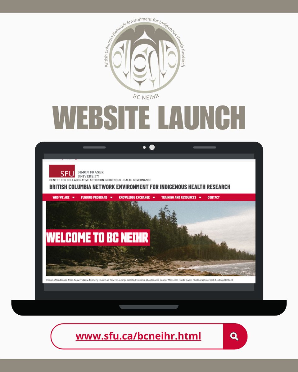 BC NEIHR (@bcneihr) on Twitter photo 📢The BC NEIHR is excited to announce the launch of its new website!
The BC NEIHR has officially transitioned to its new host institution, the Centre for Collaborative Action on Indigenous Health Governance <a href="/CCAIHG/">Centre for Indigenous Health Governance</a> <a href="/SFU_FHS/">SFU Health Sciences</a>
Check it out and learn more: sfu.ca/bcneihr.html 📢The BC NEIHR is excited to announce the launch of its new website!
The BC NEIHR has officially transitioned to its new host institution, the Centre for Collaborative Action on Indigenous Health Governance <a href="/CCAIHG/">Centre for Indigenous Health Governance</a> <a href="/SFU_FHS/">SFU Health Sciences</a>
Check it out and learn more: sfu.ca/bcneihr.html