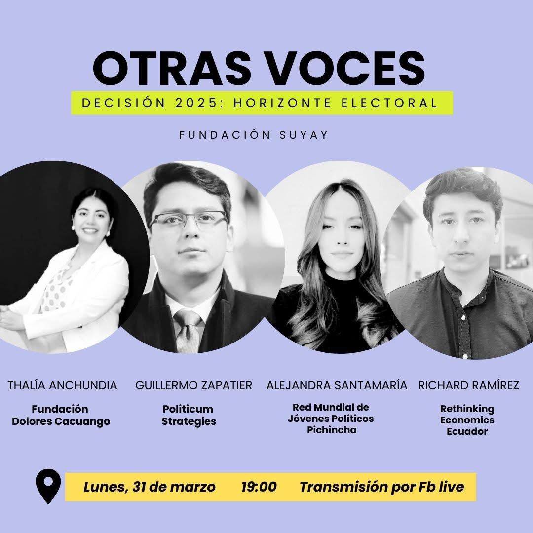 rethinkecuador's tweet image. 📢 Este lunes 31 de marzo a las 19:00, @richramirezrei , miembro de Rethinking Economics Ecuador, estará en Otras Voces: Diálogos Emergentes, un espacio de análisis y debate sobre el panorama electoral de Ecuador. 🗳️✨

En un momento decisivo para el país, exploraremos las…
