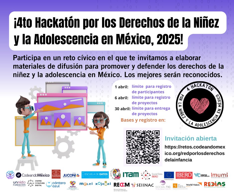 Centro ITAM Datos📊 + Algoritmos🤖 + Sociedad👥 (@dataalgosocitam) on Twitter photo MAÑANA, último día para registro de participantes y jornada presencial en el <a href="/CCDmx/">Centro de Cultura Digital</a> (10AM-5PM) del Hackaton por los Derechos de la Niñez y Adolescencia impulsado por <a href="/derechoinfancia/">Derechos Infancia</a> MAÑANA, último día para registro de participantes y jornada presencial en el <a href="/CCDmx/">Centro de Cultura Digital</a> (10AM-5PM) del Hackaton por los Derechos de la Niñez y Adolescencia impulsado por <a href="/derechoinfancia/">Derechos Infancia</a>