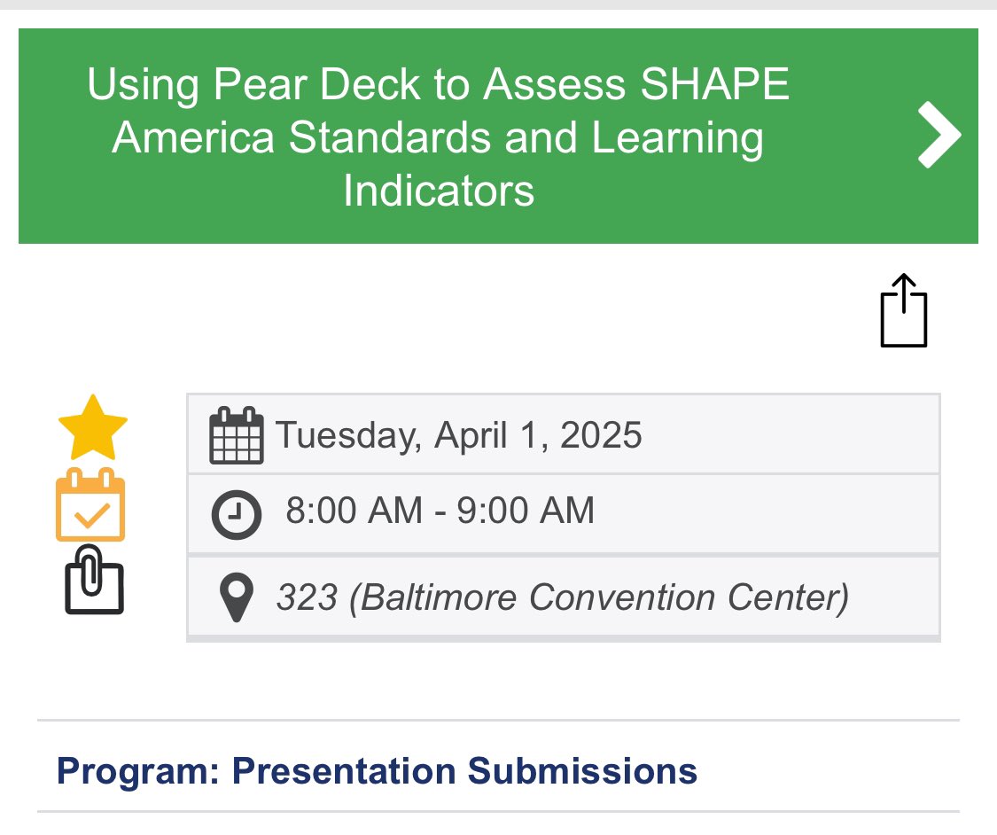 Do you use Google Slides in your #PhysEd class?
What if you could take those same Google Slides and turn them into interactive standards based assessments for your students?
Learn how at #SHAPEBaltimore Tuesday morning!