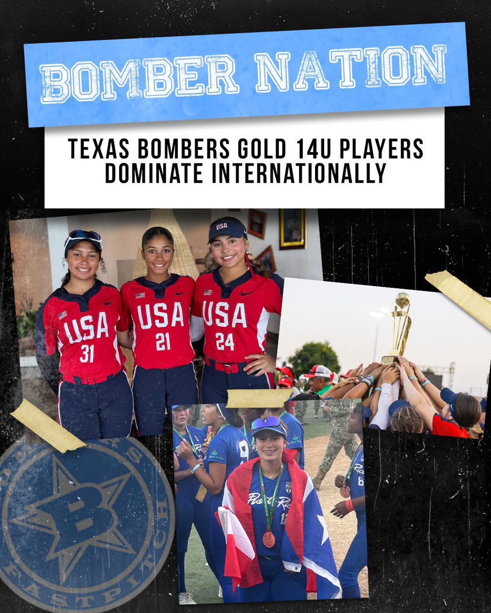 Texas Bombers Gold 14u Malpass (@bomberstexas) on Twitter photo Super proud of the opportunities this sport opens up for all athletes!! Love watching these young athletes truly grow, develop, mature and experience once in lifetime moments.National Championships and Gold Medalist!! <a href="/MichaelaAkera/">Michaela Landers</a> <a href="/MaciBarnes2029/">Maci Barnes</a> <a href="/Melody_Soto3/">Melody Soto</a> <a href="/OSalesberry2029/">Olivia Salesberry 2029</a> Super proud of the opportunities this sport opens up for all athletes!! Love watching these young athletes truly grow, develop, mature and experience once in lifetime moments.National Championships and Gold Medalist!! <a href="/MichaelaAkera/">Michaela Landers</a> <a href="/MaciBarnes2029/">Maci Barnes</a> <a href="/Melody_Soto3/">Melody Soto</a> <a href="/OSalesberry2029/">Olivia Salesberry 2029</a>