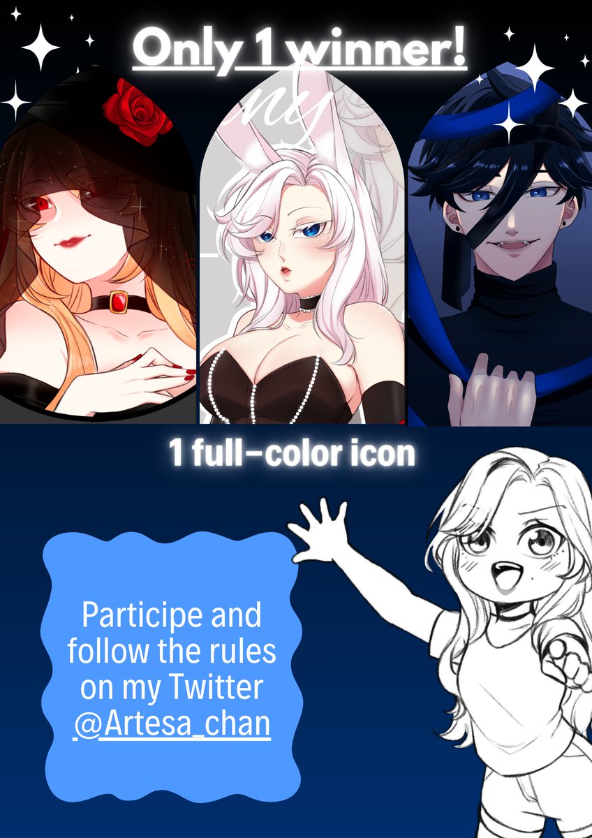 Artesa_chan's tweet image. FREE ART!🐢✨️
My goal is to reach 400 followers and find people who like my art.
1 winner, 1 icon full color!
Rules:
✨️Like ❤️ + RT ↺ this post
✨️Follow me
✨️Reply w/ your OC/preferred character/Vtuber/Ocxcanon or OcxOc
 #oc #VtuberES #VtuberEN #artraffle #artgiveaway