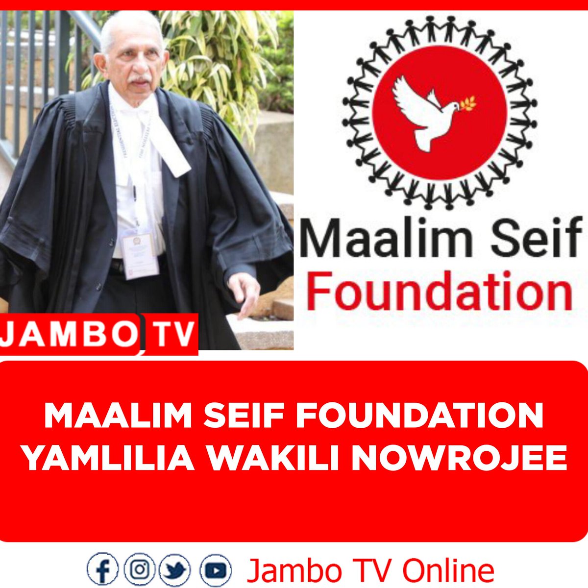 Taasisi inayoenzi maisha ya aliyekuwa Makamu wa Kwanza wa Rais wa Zanzibar na Mwanasiasa aliyevitumikia enzi ya uhai wake vyama vya siasa vya CUF na ACT wazalendo Marehemu Maalim Seif Sharif Hamad, imeeleza kusikitishwa na kifo cha Pheroze Nowrojee, Mmoja wa mawakili wabobezi na