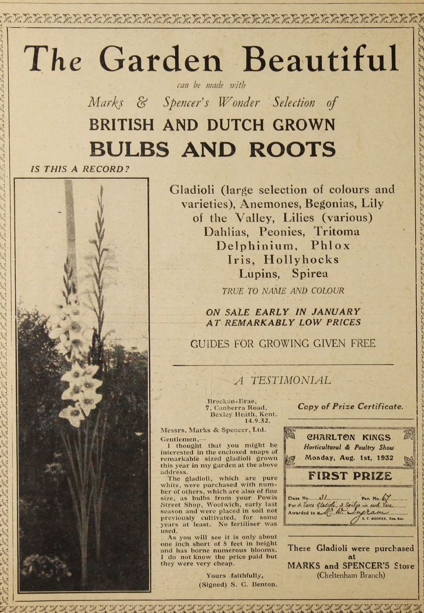 Our #archivefavourite this week is this 1932 advert for  bulbs &amp; roots, from gladioli to begonias! 

You can discover more of our horticulture collection in our digital archive:
msheritage.access.preservica.com/uncategorized/…
