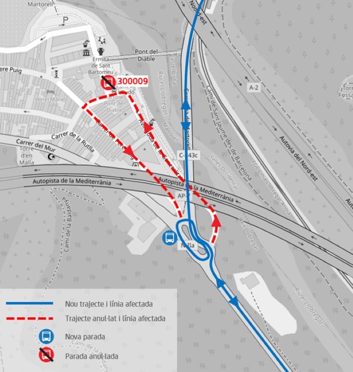 08/04 - Martorell:  CS2 Desviament provisional a l'avinguda Generalitat afectant parades  Més info: ow.ly/LySl10657KC
