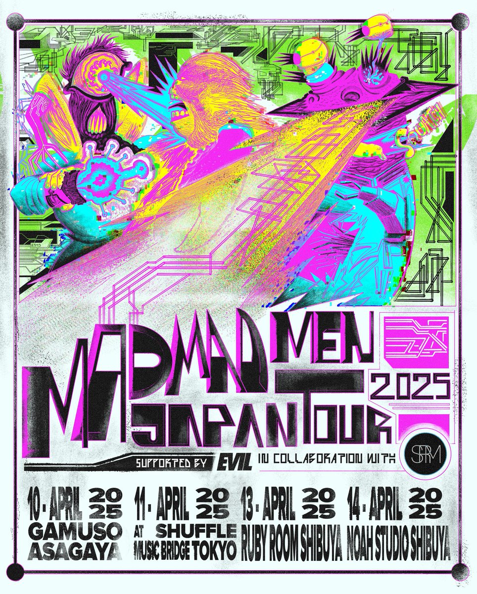 Japan, here we come!! 🇯🇵🗾🍣
We'll be making four stops, including Music Bridge Tokyo!
東京で会いましょう! ! !
#madmadmen #japantour