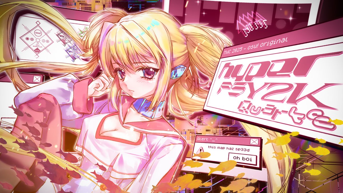 Raybean 🍥 (raybeanosu.bsky.social) (@raybeanosu) on Twitter photo I've had the pleasure of being involved in the creation of custom art for <a href="/quarkeemusic/">Quarkee</a>'s latest osu! original HYPER PSY2K!
This was a collab with <a href="/egg_poison/">Alptraum</a>, <a href="/mochasan/">mochasan @ Offline (11/6-13/6)</a> & Boolmaster Flex, under the guidance of <a href="/RedcXca/">RedcXca 🎨 Making art!</a> <a href="/dunken_alex/">AlexDunk</a> & <a href="/Sakura006Memory/">Sakura006Memory</a>!
Good luck to all teams! I've had the pleasure of being involved in the creation of custom art for <a href="/quarkeemusic/">Quarkee</a>'s latest osu! original HYPER PSY2K!
This was a collab with <a href="/egg_poison/">Alptraum</a>, <a href="/mochasan/">mochasan @ Offline (11/6-13/6)</a> & Boolmaster Flex, under the guidance of <a href="/RedcXca/">RedcXca 🎨 Making art!</a> <a href="/dunken_alex/">AlexDunk</a> & <a href="/Sakura006Memory/">Sakura006Memory</a>!
Good luck to all teams!