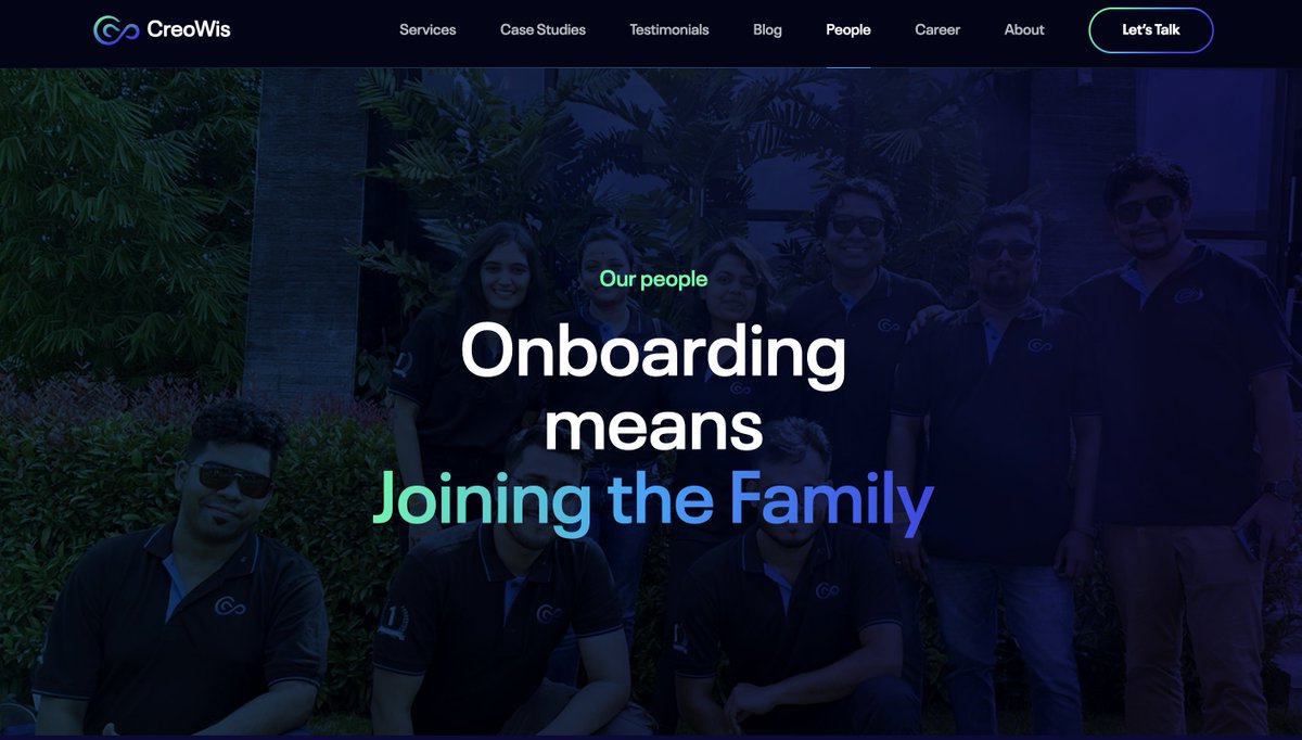 Everyone, It is time to the people page of <a href="/creowistech/">CreoWis Technologies</a>  

Checkout Here: lnkd.in/dz53drD4

Great work by <a href="/ATechAjay/">Ajay Yadav</a>, Chitra SP, <a href="/nirmalkc/">Nirmal Kumar</a> 😃 😍