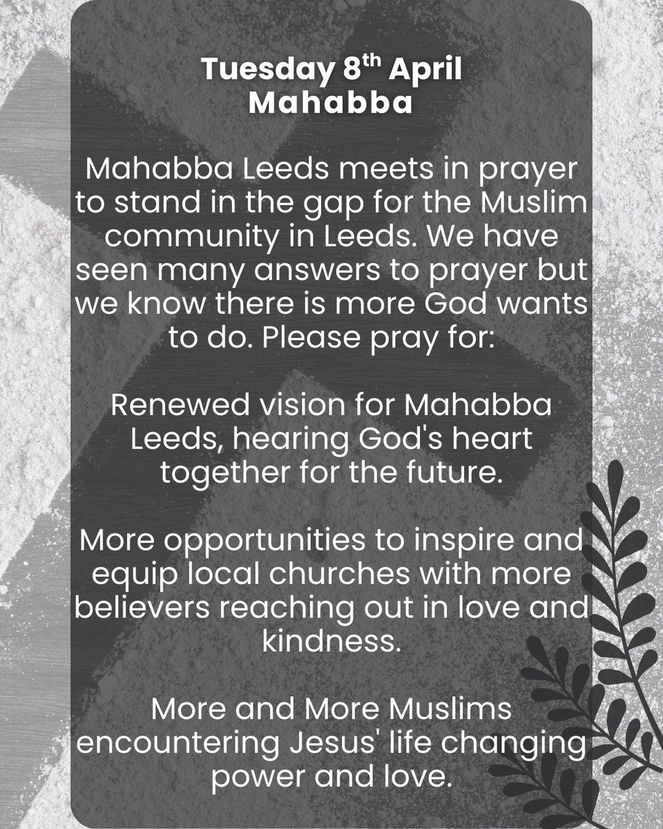✝️ Leeds Lent Prayer Diary Entry: Tuesday 8th April: Mahabba
<a href="/mahabbanetwork/">Mahabba Network</a>