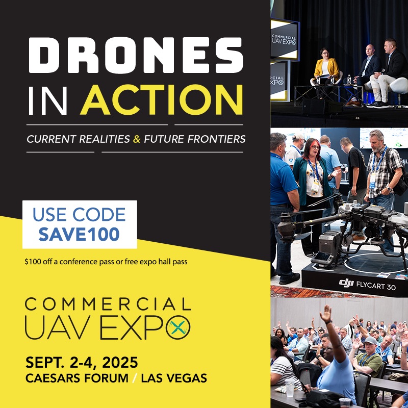 #expouav – Commercial UAV Expo, September 2-4, Las Vegas – is the premier event for the commercial UAS community focusing this year on Drones In Action.  Use code SAVE100 for a $100 discount or free expo pass
👉 loom.ly/3jo_epM