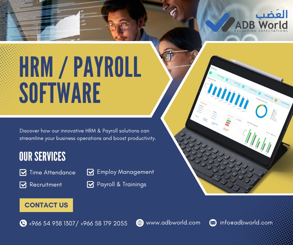 adb_world's tweet image. ADB World provides HRM and Payroll Software to simplify employee management, automate payroll, and ensure compliance with Saudi labor laws. Ideal for businesses of all sizes.

#HRMSolutions #HRSoftware #HRMforSmallBusiness #SaudiArabia  #ZATCA #HRTech #BusinessGrowth #KSA