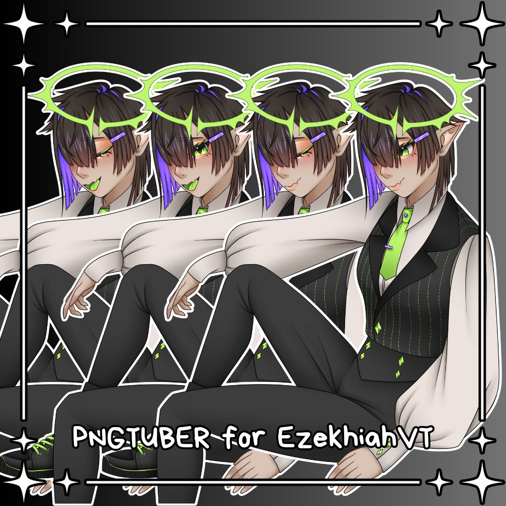Here is the finished PNGTuber Model for <a href="/EzekhiahVT/">🟣🍃 Khi | (PRE-DEBUT)</a> that I finished on my last stream🪷🩷