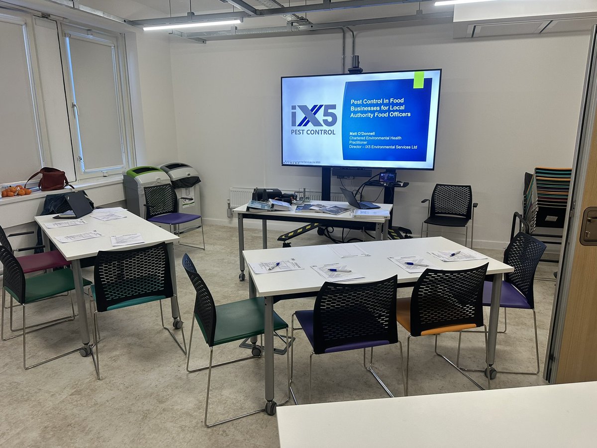 iX5uk's tweet image. All set up and ready for a days training on pest control in food businesses for Environmental Health Practitioners from Islington, Camden and Enfield Councils. 
#iX5PestControl #PestControlTraining #CPD