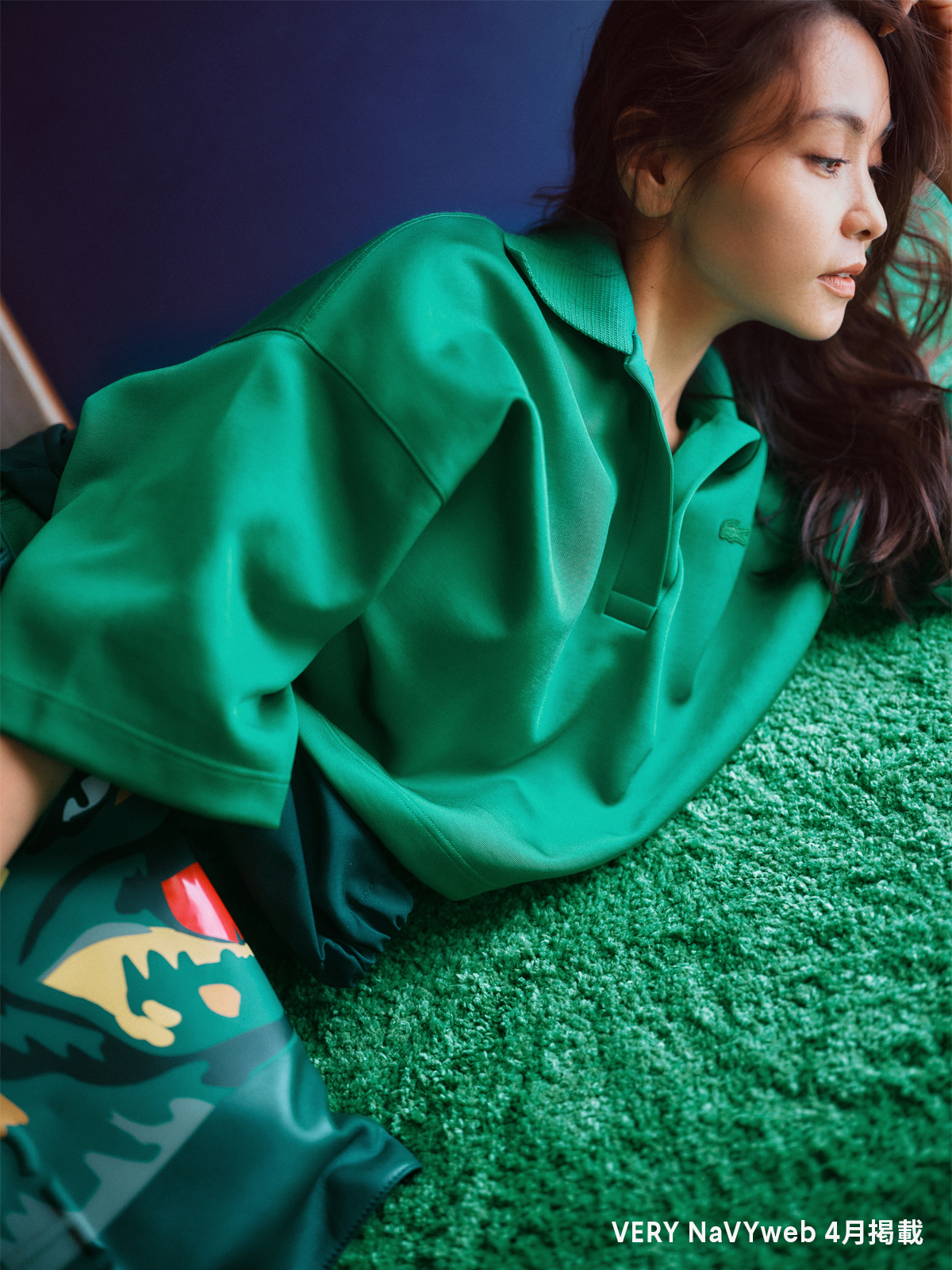 90s 古着 CHEMISE LACOSTE コットンニット カーディガン 緑