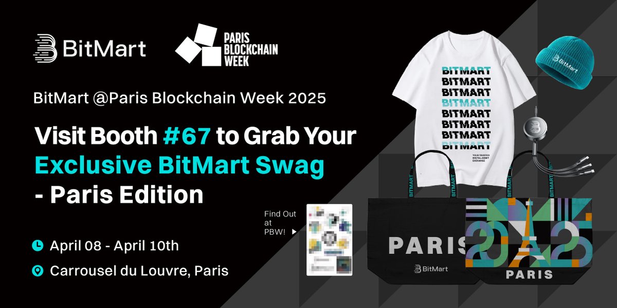 BitMart (@bitmartexchange) on Twitter photo GM Paris 🇫🇷#BitMart team is excited to meet you at <a href="/ParisBlockWeek/">Paris Blockchain Week</a> ! 🎉
Visit our booth #67 to:
🎮 Play the Gachapon Machine for a chance to win up to 10 USDT!
🎁 Grab awesome merch & rewards
💬 Chat with our global team
Don’t miss out—let’s connect and make it memorable! See GM Paris 🇫🇷#BitMart team is excited to meet you at <a href="/ParisBlockWeek/">Paris Blockchain Week</a> ! 🎉
Visit our booth #67 to:
🎮 Play the Gachapon Machine for a chance to win up to 10 USDT!
🎁 Grab awesome merch & rewards
💬 Chat with our global team
Don’t miss out—let’s connect and make it memorable! See