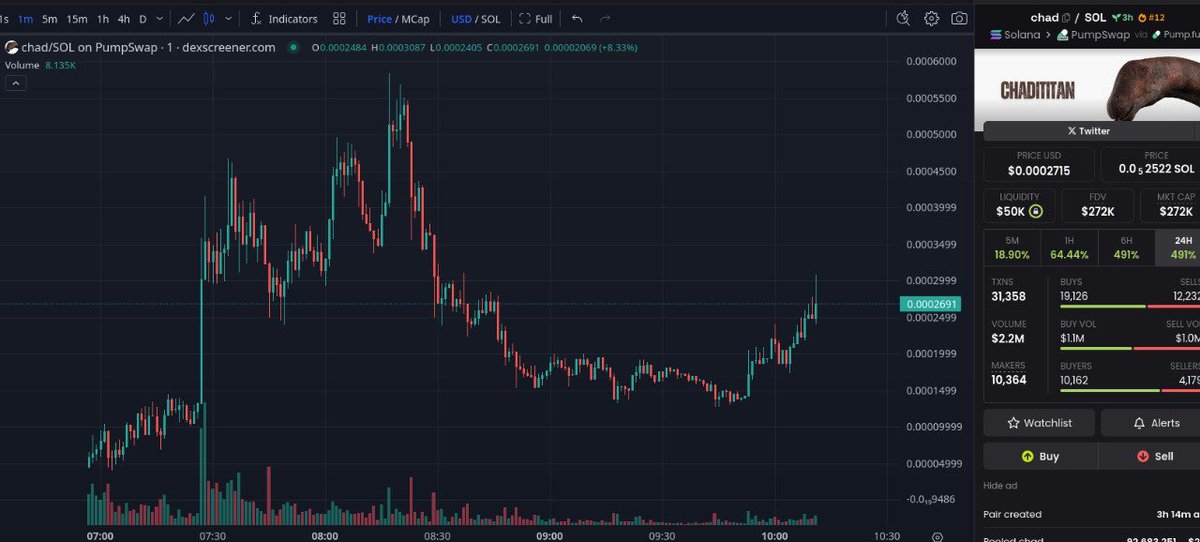 Daily bread✅ in Candle Sniffers.

$CHAD before and after.