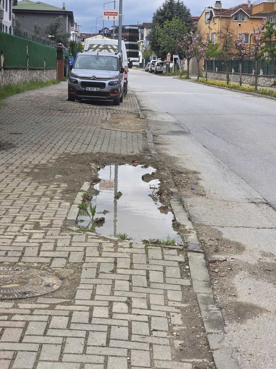 #niluferbelediyesi  yaklaşık üç aydır burayı dört sıra parke taşı ile düzeltecek bekliyoruz <a href="/NiluferBel/">Nilüfer Belediyesi</a>