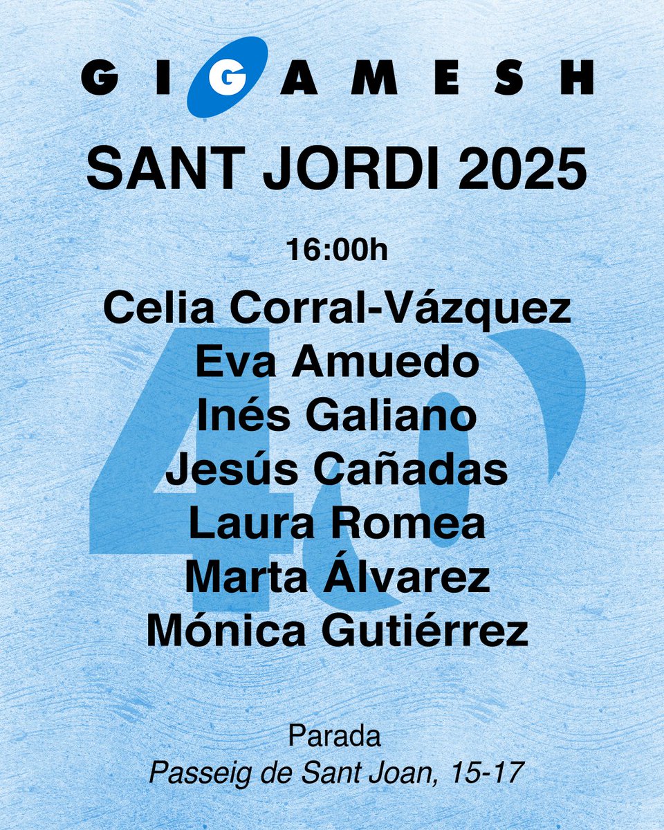 Librería Gigamesh (@gigameshtienda) on Twitter photo 🐉 En la Parada, en Passeig de Sant Joan 15-17, de 16:00 a 17:00h contaremos con: <a href="/CeliaCorrV/">Celia Corral-Vázquez✒️👁️ Ignotada 🎉</a>, <a href="/Eva_Amuedo/">Eva Amuedo</a>, <a href="/InesGalianoT/">Inés Galiano</a>, Jesús Cañadas, <a href="/lauraromea/">Laura Gomara</a>, Marta Álvarez y Mónica Gutiérrez ✍🏼 🐉 En la Parada, en Passeig de Sant Joan 15-17, de 16:00 a 17:00h contaremos con: <a href="/CeliaCorrV/">Celia Corral-Vázquez✒️👁️ Ignotada 🎉</a>, <a href="/Eva_Amuedo/">Eva Amuedo</a>, <a href="/InesGalianoT/">Inés Galiano</a>, Jesús Cañadas, <a href="/lauraromea/">Laura Gomara</a>, Marta Álvarez y Mónica Gutiérrez ✍🏼