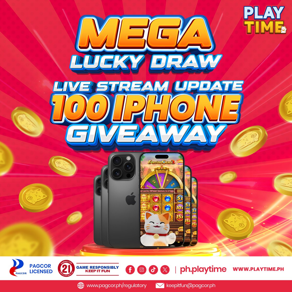 ‼️LIVESTREAM UPDATE‼️

The Mega Lucky Draw iPhone Giveaway has been postponed to tomorrow at 4PM. We apologize for any inconvenience this may cause and appreciate your understanding. Stay tuned for the giveaway announcement tomorrow!

#PlayTimePH #ItsPlayTime #PlayTime